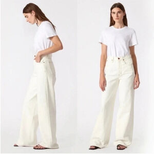 SLVRLAKE EVA wide leg  denim in Natural White